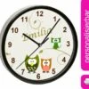 CreaDesign Kinder Wanduhr Laufruhig Personalisiert Mit Name Eule Beige Grün Orange