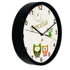 CreaDesign Kinder Wanduhr Laufruhig Personalisiert Mit Name Eule Beige Grün Orange -Komar Verkäufe 20299801 04