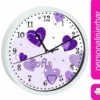CreaDesign Kinder Wanduhr Laufruhig Personalisiert Mit Name Herz Lila