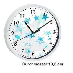 CreaDesign Kinder Wanduhr Personalisiert Mit Name Sternenhimmel Türkis -Komar Verkäufe 20300045 03