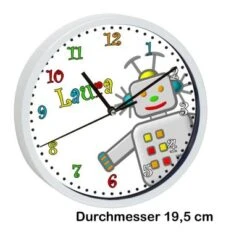 CreaDesign Kinder Wanduhr Personalisiert Mit Name Roboter -Komar Verkäufe 20300208 03