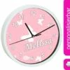 CreaDesign Kinder Wanduhr Laufruhig Personalisiert Mit Name Schmetterling Altrosa