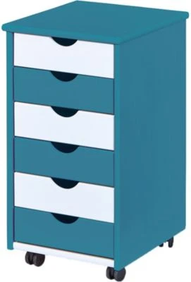 Rollcontainer Pijii Petrol/weiß 1 Rollcontainer Pijii Petrol/weiß