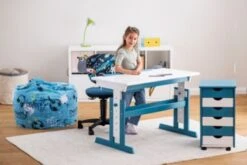 Kinderschreibtisch PIJII, Höhenverstellbar, Weiß/petrol Von Inter Link -Komar Verkäufe 20379365 03