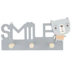 Bieco Holz Garderobe Kinder Smile 5 Kleiderhaken Garderobenleiste 25 Cm Wandgarderobe Garderoben