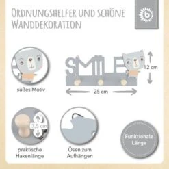 Bieco Holz Garderobe Kinder Smile 5 Kleiderhaken Garderobenleiste 25 Cm Wandgarderobe Garderoben 8 Bieco Holz Garderobe Kinder Smile 5 Kleiderhaken Garderobenleiste 25 Cm Wandgarderobe Garderoben -Komar Verkäufe 20464029 03