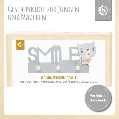Bieco Holz Garderobe Kinder Smile 5 Kleiderhaken Garderobenleiste 25 Cm Wandgarderobe Garderoben 5 Bieco Holz Garderobe Kinder Smile 5 Kleiderhaken Garderobenleiste 25 Cm Wandgarderobe Garderoben – Bild 5