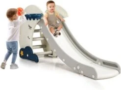 COSTWAY® Kinderrutsche Mit Basketballkorb