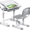 COSTWAY® Kinderschreibtisch Kindermöbel Mit Stuhl, Höhenverstellbar