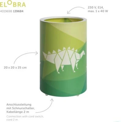 Elobra Tischleuchte "Dinopoly" LED, Grün 4 Elobra Tischleuchte "Dinopoly" LED, Grün – Bild 4