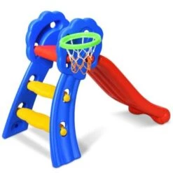 COSTWAY® Kinderrutsche Mit Basketballkorb
