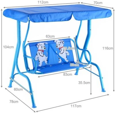 COSTWAY® Kinderschaukel 2 Sitzer Hollywoodschaukel 3 COSTWAY® Kinderschaukel 2 Sitzer Hollywoodschaukel – Bild 3