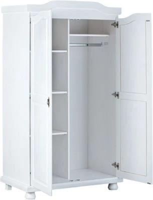 Inter Link Kleiderschrank Hedda, 2-türig, Kiefer Massiv Weiß 2 Inter Link Kleiderschrank Hedda, 2-türig, Kiefer Massiv Weiß – Bild 2