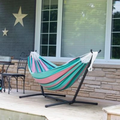 VIVERE Doppel Hängematte Mit Gestell 250 CM, WATER MELON 2 VIVERE Doppel Hängematte Mit Gestell 250 CM, WATER MELON – Bild 2