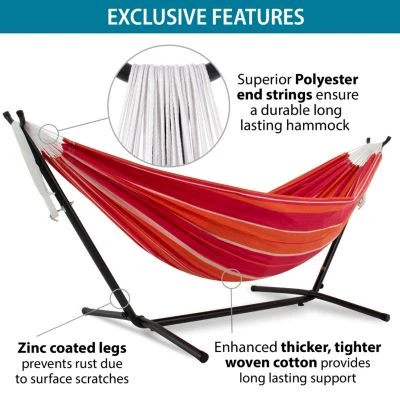VIVERE Doppel Hängematte Mit Gestell 250 CM, MIMOSA 4 VIVERE Doppel Hängematte Mit Gestell 250 CM, MIMOSA – Bild 4