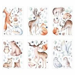 Nikima Fensterbilder Wintertiere Selbstklebend Fenstersticker