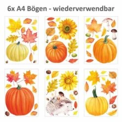 Nikima Fensterbilder Herbst Selbstklebend Fenstersticker -Komar Verkäufe 23898187 03