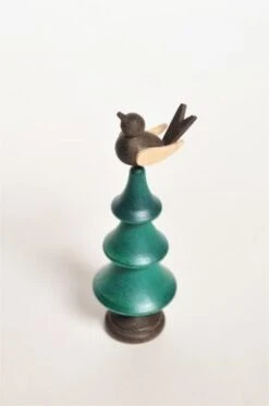 Holzspielzeug Tanne Mit Singvogel Grün