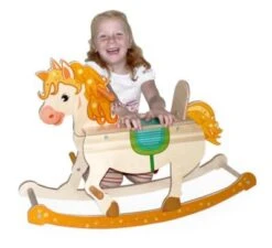 Holzspielzeug Schaukelpferd Bunt