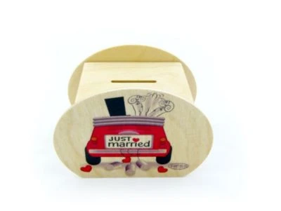 Holzdekoration Spardose Hochzeit 1 Holzdekoration Spardose Hochzeit