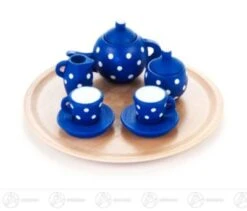 Spielzeug Mini-Teeservice Rund, Blau (10) Höhe Ca 2,5 Cm NEU