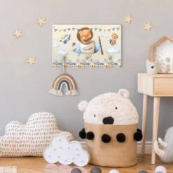 Bilderwelten Kindergarderobe Holz Aquarell Tierpilot Löwe -Komar Verkäufe 25409548 04