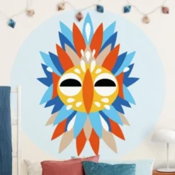 Bilderwelten Runde Tapete Selbstklebend Collage Ethno Maske - Papagei 8 Bilderwelten Runde Tapete Selbstklebend Collage Ethno Maske - Papagei -Komar Verkäufe 25410520 03