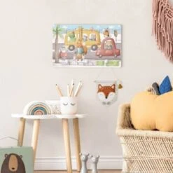 Bilderwelten Kindergarderobe Holz Aquarell Feierabend In Pfotenhausen -Komar Verkäufe 25411010 04