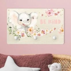 Bilderwelten Kindergarderobe Holz Aquarell Elefant - Be Kind 8 Bilderwelten Kindergarderobe Holz Aquarell Elefant - Be Kind -Komar Verkäufe 25411223 03