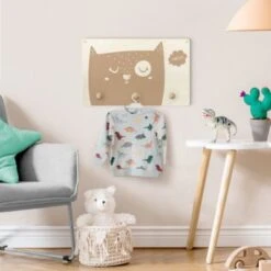 Bilderwelten Kindergarderobe Holz Spruch Hello Katzengesicht Natur -Komar Verkäufe 25411483 05