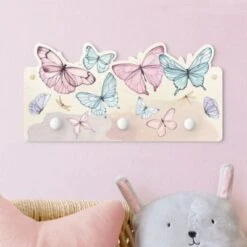 Bilderwelten Kindergarderobe Holz Schmetterlinge Aquarell Pastell -Komar Verkäufe 25411750 03