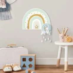 Bilderwelten Kindergarderobe Holz Regenbogen Punkte Stern Pastell -Komar Verkäufe 25411836 04