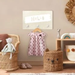 Bilderwelten Kindergarderobe Holz Spruch Hello Auf Pinselstrich Weiß -Komar Verkäufe 25411852 04