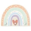 Bilderwelten Kindergarderobe Holz Regenbogen Punkte Herz Pastell