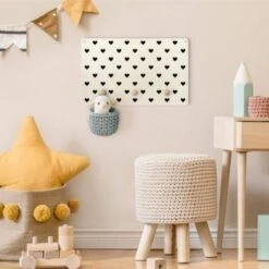 Bilderwelten Kindergarderobe Holz Schwarze Herzen Muster 9 Bilderwelten Kindergarderobe Holz Schwarze Herzen Muster -Komar Verkäufe 25413865 04