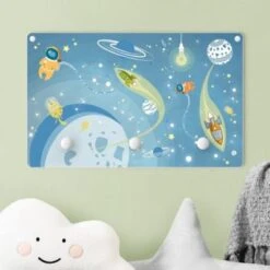 Bilderwelten Kindergarderobe Holz No.MW16 Buntes Weltraumtreiben -Komar Verkäufe 25413887 03