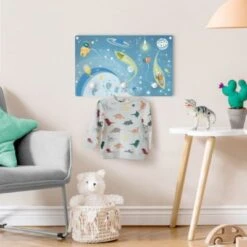 Bilderwelten Kindergarderobe Holz No.MW16 Buntes Weltraumtreiben -Komar Verkäufe 25413887 04