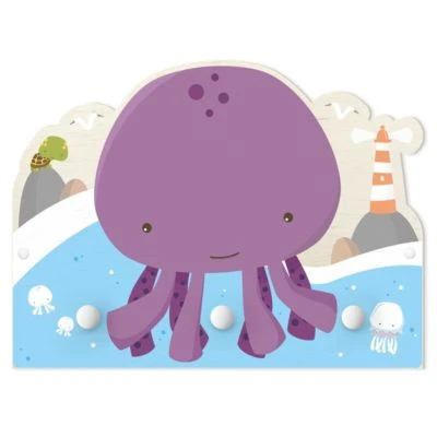 Bilderwelten Kindergarderobe Holz Lila Baby Tintenfisch 1 Bilderwelten Kindergarderobe Holz Lila Baby Tintenfisch