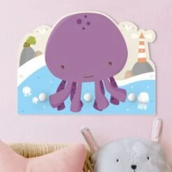 Bilderwelten Kindergarderobe Holz Lila Baby Tintenfisch 8 Bilderwelten Kindergarderobe Holz Lila Baby Tintenfisch -Komar Verkäufe 25413931 03