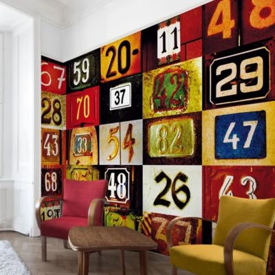 Bilderwelten Mustertapete Numbers 1 Bilderwelten Mustertapete Numbers