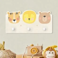 Bilderwelten Kindergarderobe Holz Süßer Zoo - Tiger Löwe Und Bär 8 Bilderwelten Kindergarderobe Holz Süßer Zoo - Tiger Löwe Und Bär -Komar Verkäufe 25417069 03