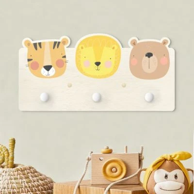 Bilderwelten Kindergarderobe Holz Süßer Zoo - Tiger Löwe Und Bär 3 Bilderwelten Kindergarderobe Holz Süßer Zoo - Tiger Löwe Und Bär – Bild 3