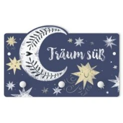 Bilderwelten Kindergarderobe Holz Träum Süß Mond Und Sternen