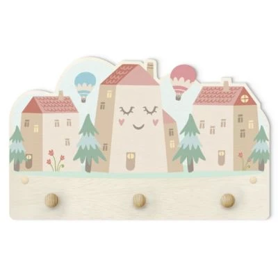 Bilderwelten Kindergarderobe Holz Häuser Und Heißluftballons 1 Bilderwelten Kindergarderobe Holz Häuser Und Heißluftballons