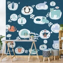 Bilderwelten Fototapete Antarktis - Eisbär Rudi Möchte Fisch -Komar Verkäufe 25418085 03