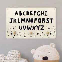 Bilderwelten Kindergarderobe Holz Großes Alphabet Mit Sternen Schwarz -Komar Verkäufe 25418665 03