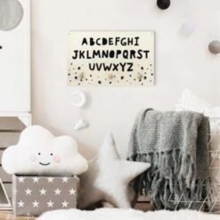 Bilderwelten Kindergarderobe Holz Großes Alphabet Mit Sternen Schwarz -Komar Verkäufe 25418665 04