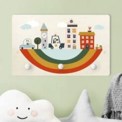 Bilderwelten Kindergarderobe Holz Inselstadt Im Himmel -Komar Verkäufe 25418693 03