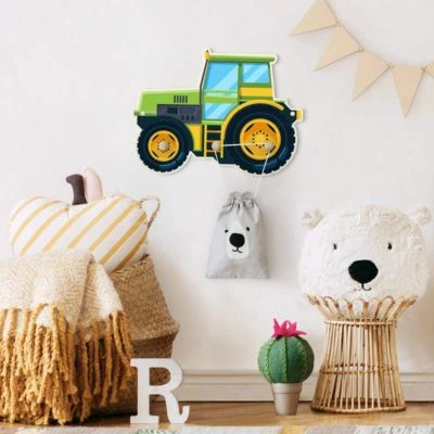 Bilderwelten Kindergarderobe Holz Grüner Traktor 4 Bilderwelten Kindergarderobe Holz Grüner Traktor – Bild 4