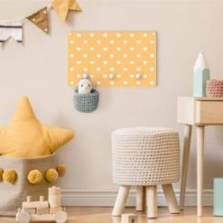 Bilderwelten Kindergarderobe Holz Weiße Herzen Auf Orange -Komar Verkäufe 25418767 05
